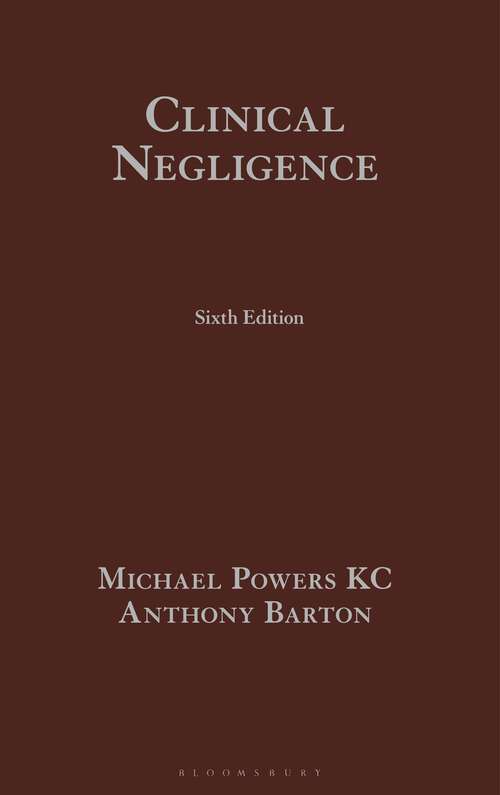 Book cover of Clinical Negligence