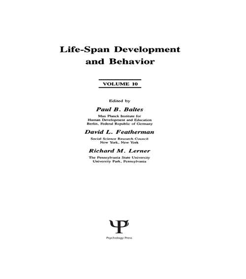 Book cover of Life-Span Development and Behavior: Volume 10 (Life-Span Development and Behavior Series)