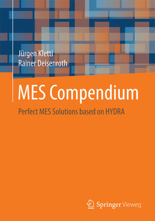 Book cover of MES Compendium: Perfect MES Solutions based on HYDRA (1st ed. 2018)