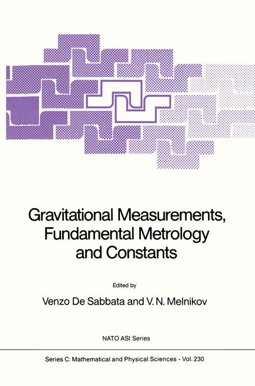 Book cover of Gravitational Measurements, Fundamental Metrology and Constants (1988) (Nato Science Series C: #230)