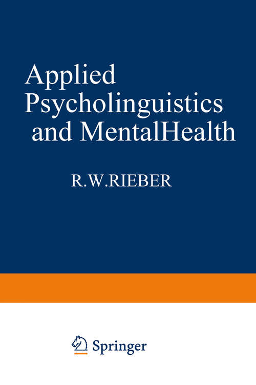 Book cover of Applied Psycholinguistics and Mental Health (pdf) (1980) (Applied Psycholinguistics and Communication Disorders)