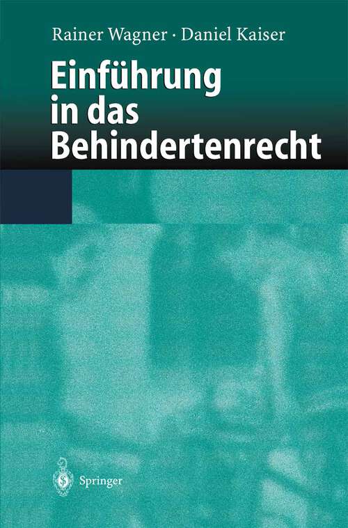 Book cover of Einführung in das Behindertenrecht (2004)