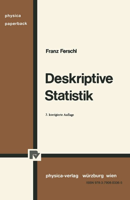 Book cover of Deskriptive Statistik (3. Aufl. 1985) (Physica-Lehrbuch)