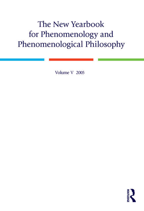 Book cover of The New Yearbook for Phenomenology and Phenomenological Philosophy: Volume 5