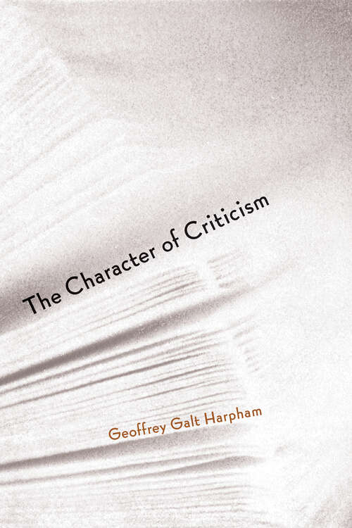 Book cover of The Character of Criticism