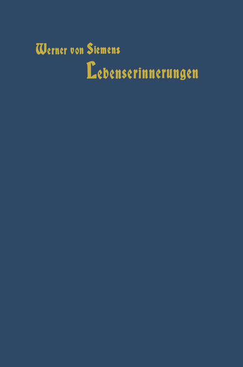 Book cover of Lebenserinnerungen (9. Aufl. 1912)