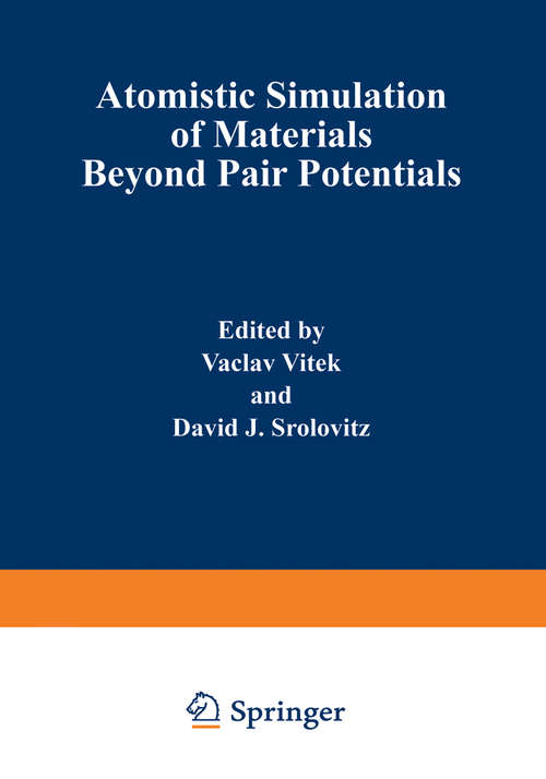 Book cover of Atomistic Simulation of Materials: Beyond Pair Potentials (1989)