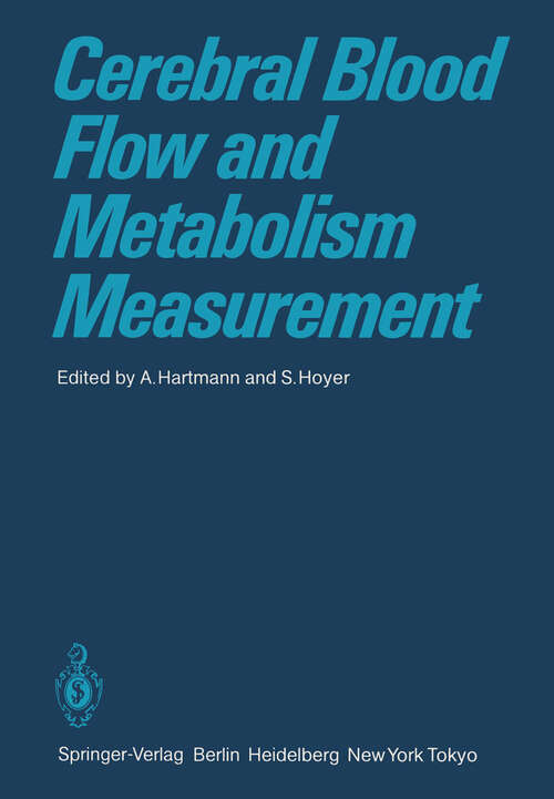 Book cover of Cerebral Blood Flow and Metabolism Measurement (1985)