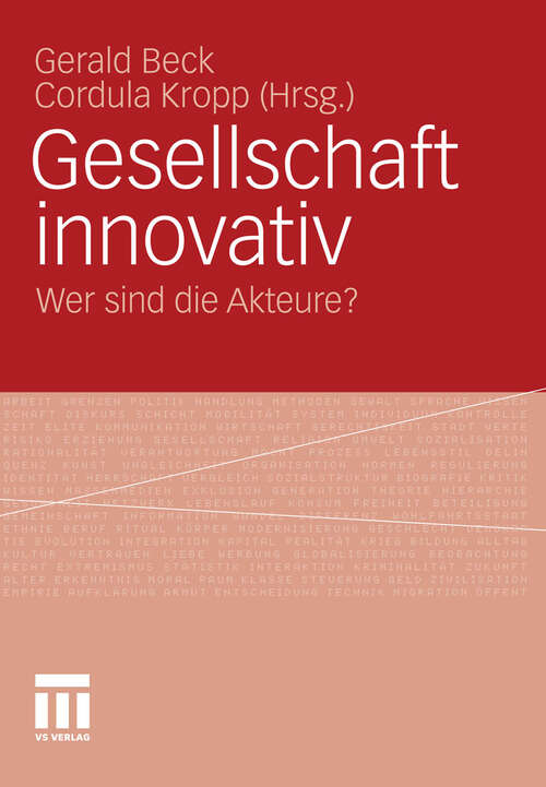 Book cover of Gesellschaft innovativ: Wer sind die Akteure? (2012)