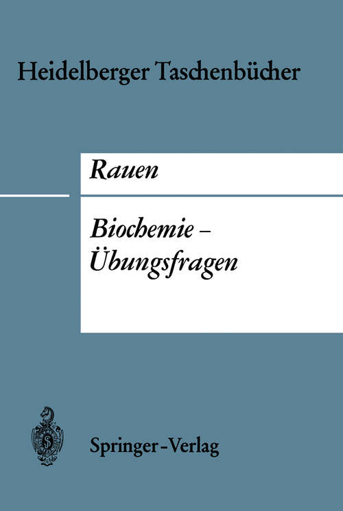 Book cover of Biochemie-Übungsfragen (1969) (Heidelberger Taschenbücher #53)