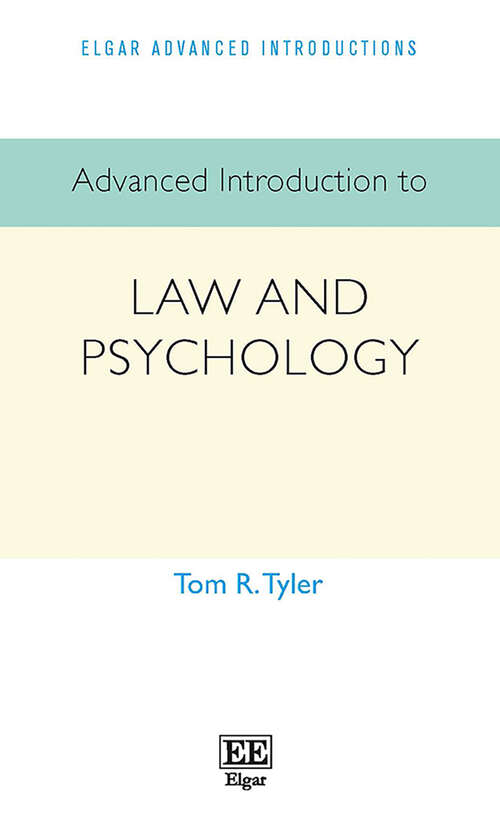 Book cover of Advanced Introduction to Law and Psychology (Elgar Advanced Introductions series)