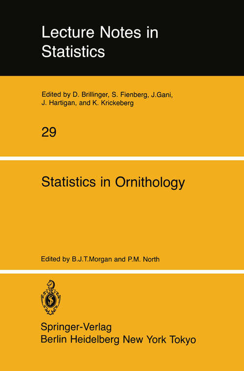 Book cover of Statistics in Ornithology (1985) (Lecture Notes in Statistics #29)