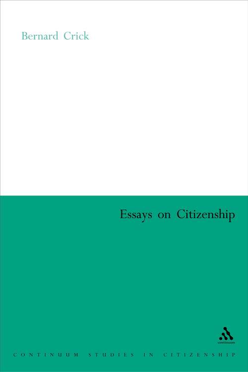 Book cover of Essays on Citizenship