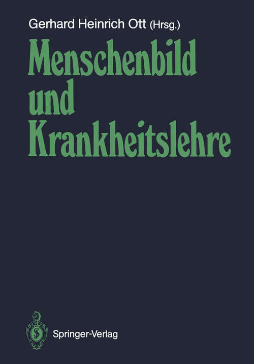 Book cover of Menschenbild und Krankheitslehre (1987)