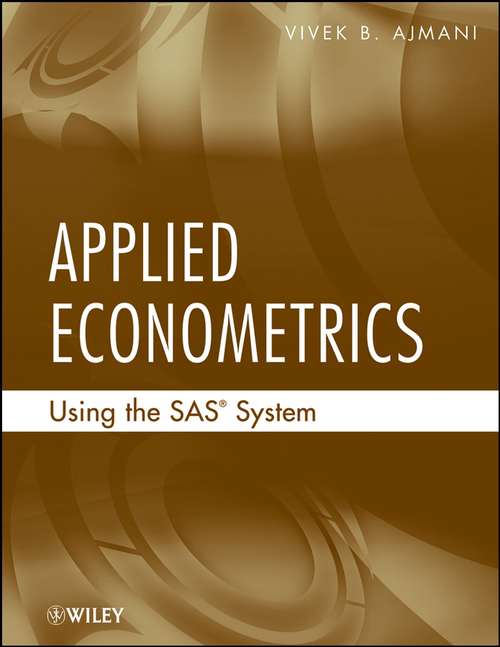 Book cover of Applied Econometrics Using the SAS System