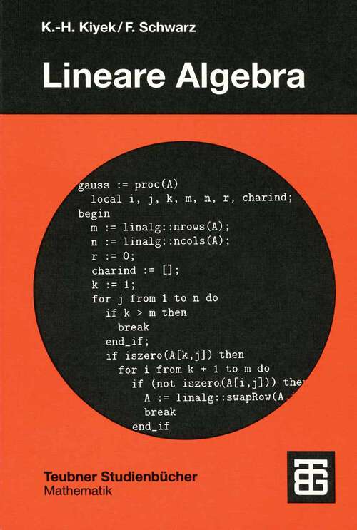 Book cover of Lineare Algebra (1999)