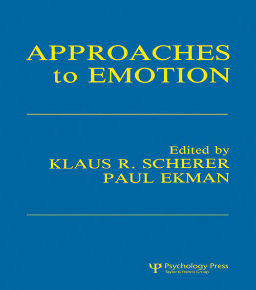 Book cover of Approaches To Emotion