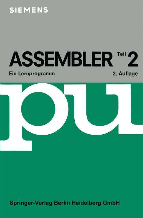 Book cover of Assembler II: Ein Lernprogramm (2. Aufl. 1977) (Heidelberger Taschenbücher #141)