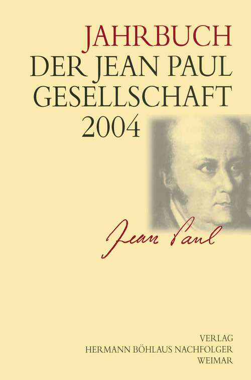 Book cover of Jahrbuch der Jean Paul Gesellschaft 2004 (1. Aufl. 2004)