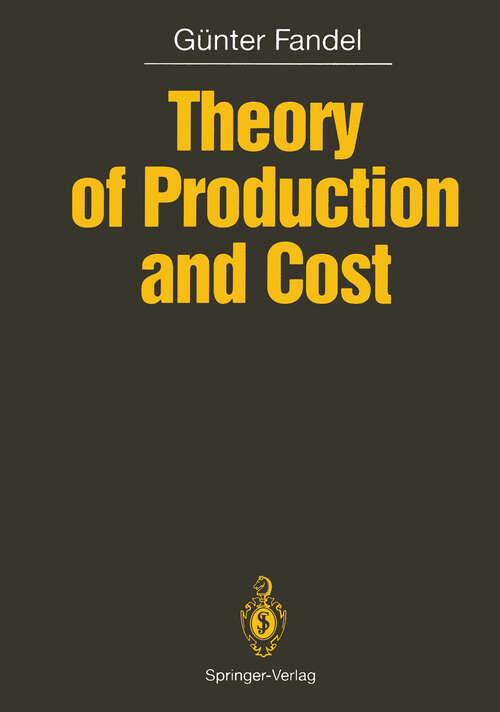 Book cover of Theory of Production and Cost (1991)