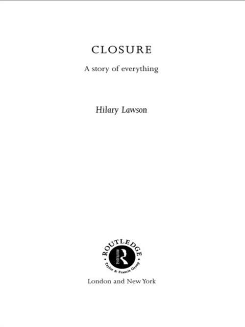 Book cover of Closure: A Story of Everything