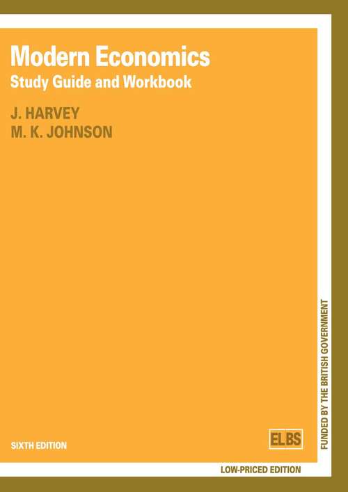 Book cover of Modern Economics: Study Guide and Workbook (6th ed. 1994)