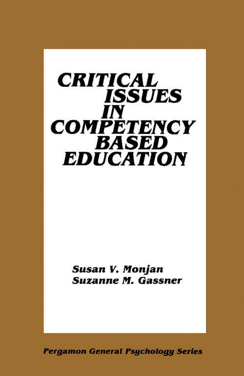 Book cover of Critical Issues in Competency Based Education