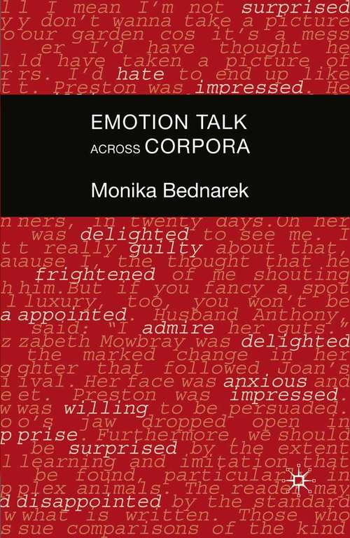 Book cover of Emotion Talk Across Corpora (2008)