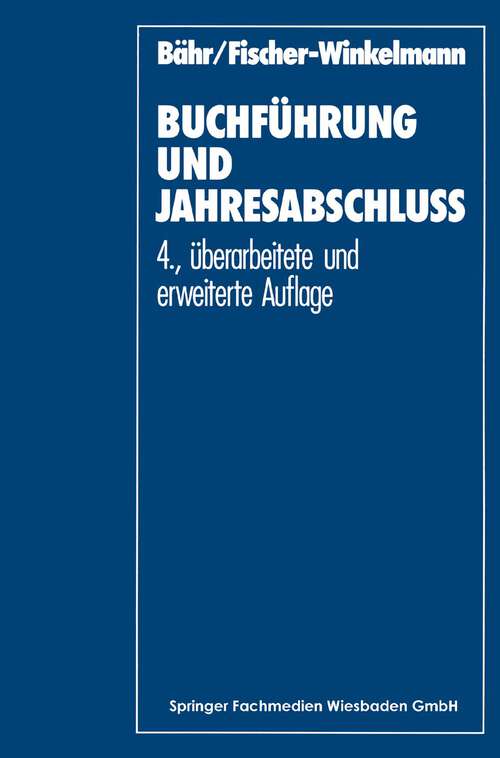Book cover of Buchführung und Jahresabschluß (4. Aufl. 1992)