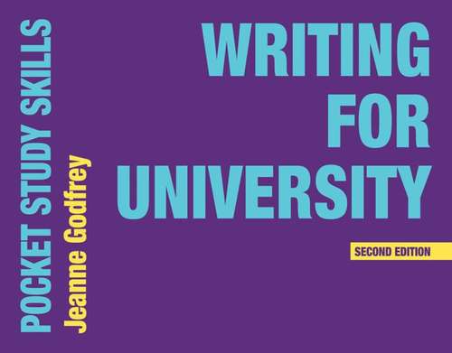 Book cover of Writing for University (Pocket Study Skills) (2nd edition)  (PDF)