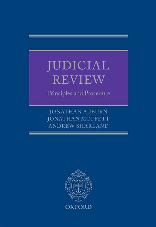 Book cover of Judicial Review: Principles and Procedure