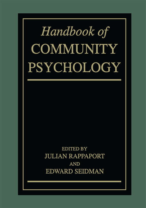 Book cover of Handbook of Community Psychology (2000)