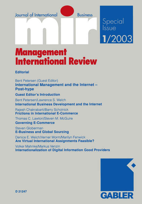 Book cover of mir: Management International Review (2003) (mir Special Issue #1)