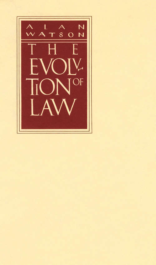 Book cover of The Evolution of Western Private Law (expanded edition)