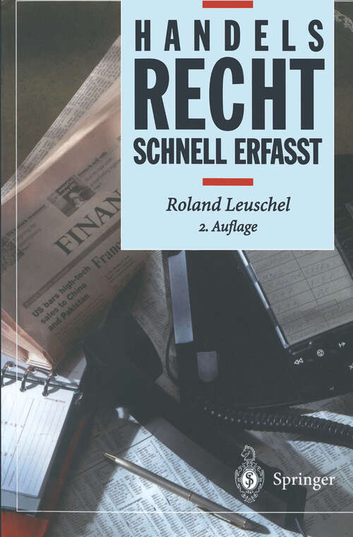 Book cover of Handelsrecht: Schnell erfaßt (2. Aufl. 1996) (Recht - schnell erfasst)