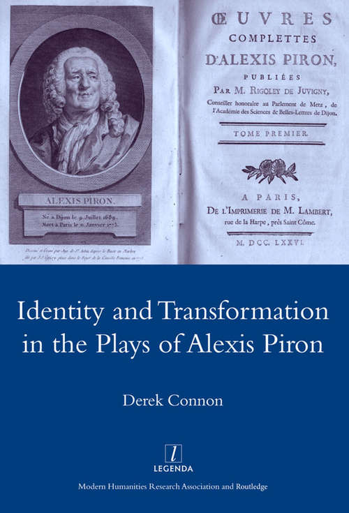 Book cover of Identity and Transformation in the Plays of Alexis Piron