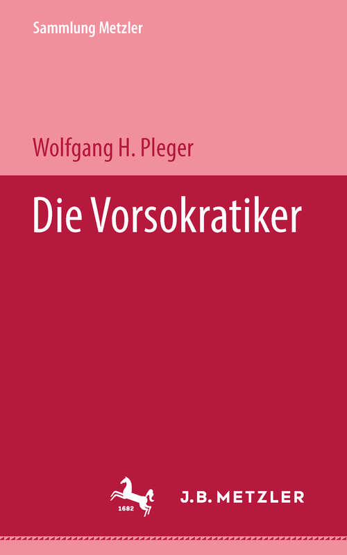 Book cover of Die Vorsokratiker (1. Aufl. 1991) (Sammlung Metzler)