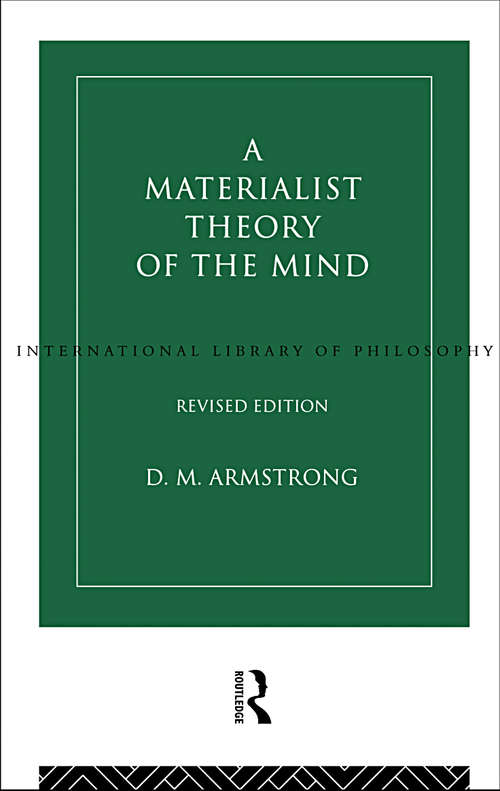 Book cover of A Materialist Theory of the Mind (2) (International Library of Philosophy)