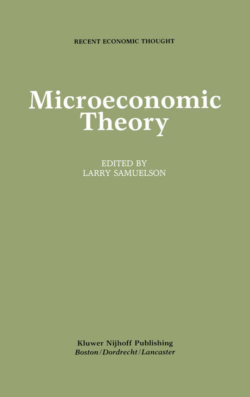 Book cover of Microeconomic Theory (1986) (Recent Economic Thought #6)