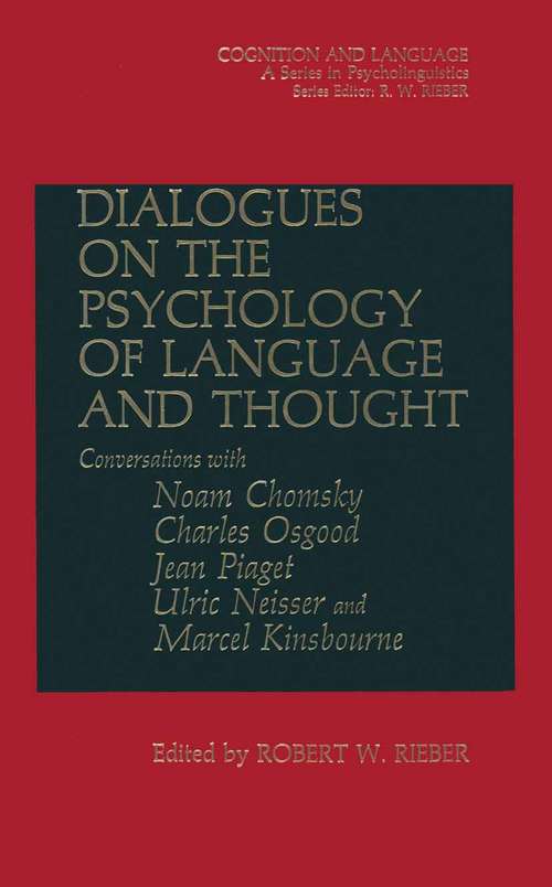 Book cover of Dialogues on the Psychology of Language and Thought (1983) (Cognition and Language: A Series in Psycholinguistics)