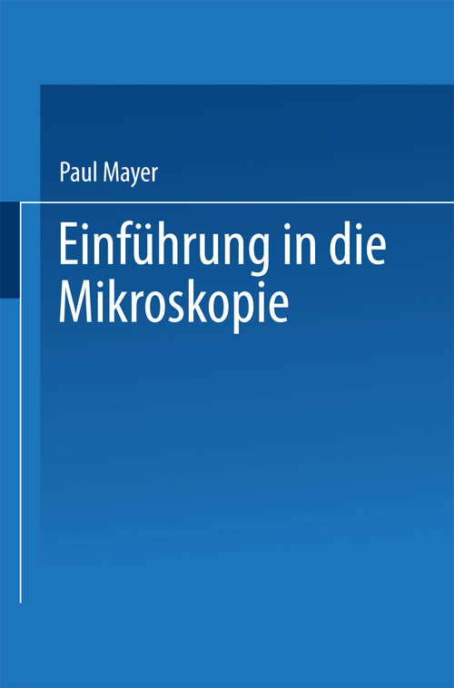 Book cover of Einführung in die Mikroskopie (1914)