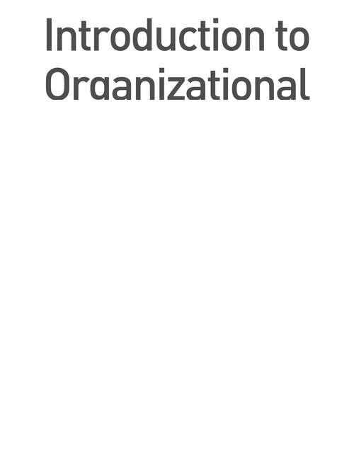 Book cover of EBOOK: INTRO TO ORGANIZATIONAL (UK Higher Education  Business Management)