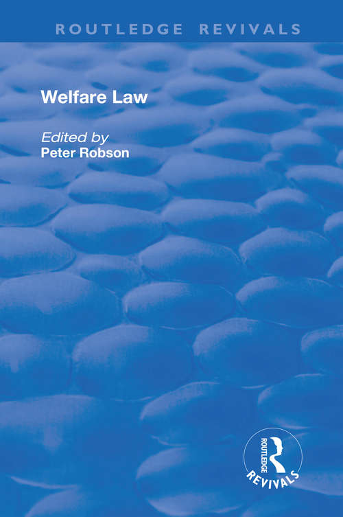 Book cover of Welfare Law