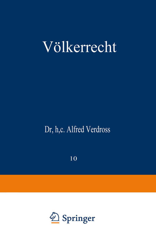 Book cover of Völkerrecht (3. Aufl. 1955) (Rechts- und Staatswissenschaften #10)