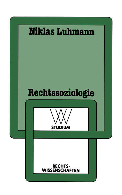 Book cover of Rechtssoziologie (3. Aufl. 1983) (wv studium #1)