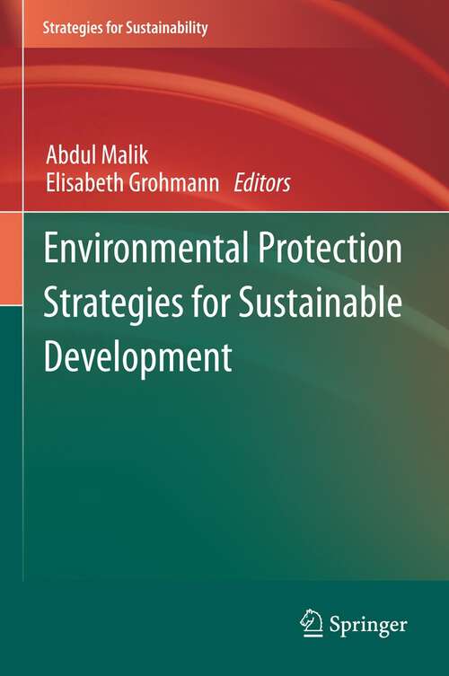 Book cover of Environmental Protection Strategies for Sustainable Development (2012) (Strategies for Sustainability)