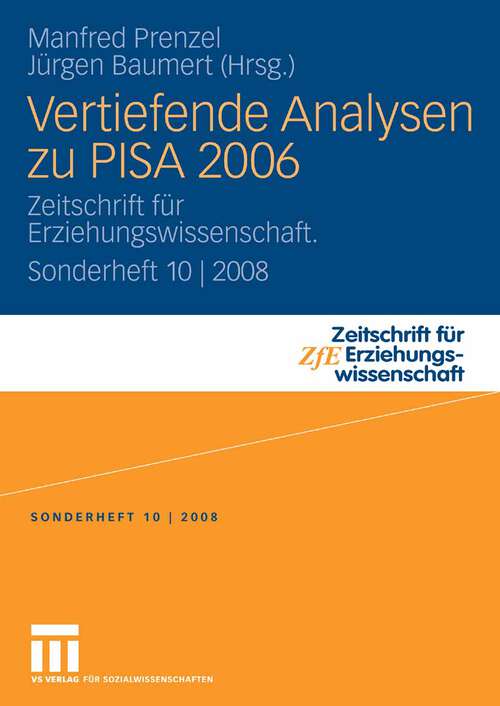 Book cover of Vertiefende Analysen zu PISA 2006: Zeitschrift für Erziehungswissenschaft. Sonderheft 10 | 2008 (2009) (Zeitschrift für Erziehungswissenschaft - Sonderheft)