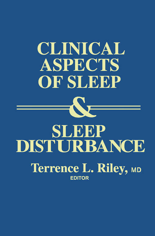 Book cover of Clinical Aspects of Sleep and Sleep Disturbance