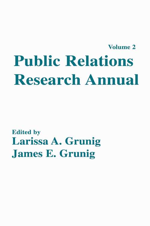 Book cover of Public Relations Research Annual: Volume 2