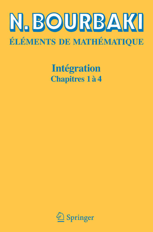 Book cover of Intégration: Chapitres 1 à 4 (Réimpression inchangée de l'édition de 1965.)